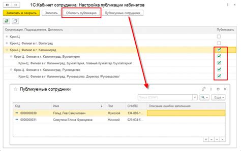 Функциональные возможности личного кабинета сотрудника