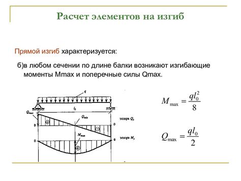 Характеристики чистого изгиба