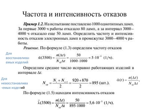 Частота и интенсивность работы: