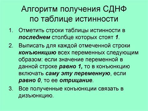 Шаги построения СДНФ с подробным объяснением