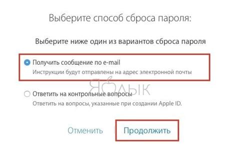 Шаги по восстановлению пароля Apple ID через почту