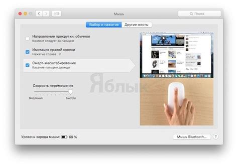 Шаги по изменению направления движения мыши на Mac OS