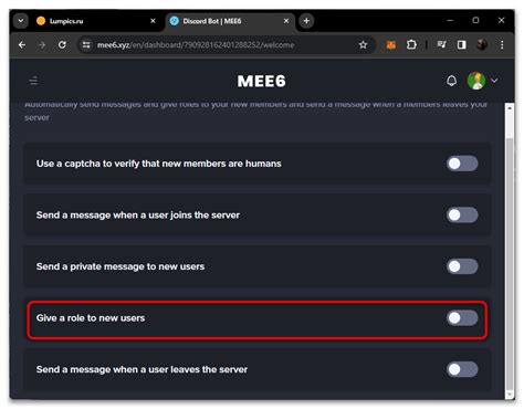 Шаги по настройке автоматической выдачи роли в Discord с помощью MEE6