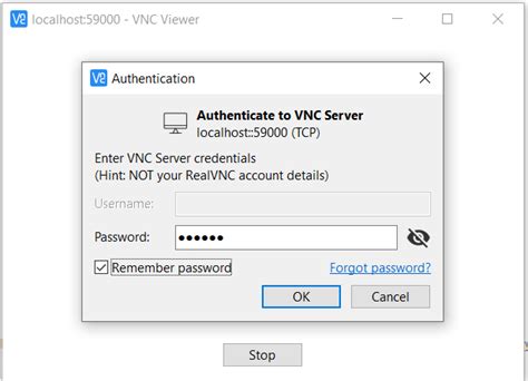 Шаги по настройке VNC соединения