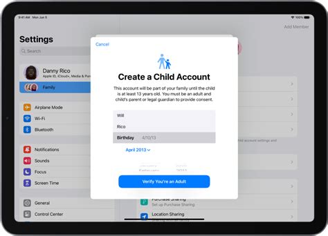 Шаг 1: Создание учетной записи Apple ID для ребенка