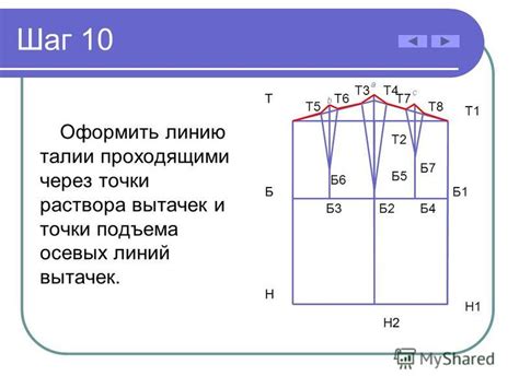 Шаг 2: Определение точки начала и конца вытачек