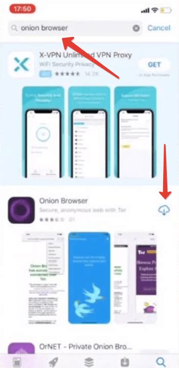 Шаг 3: Запуск и использование Onion Browser на iOS