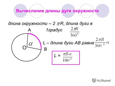 Шаг 3: Найти длину дуги окружности