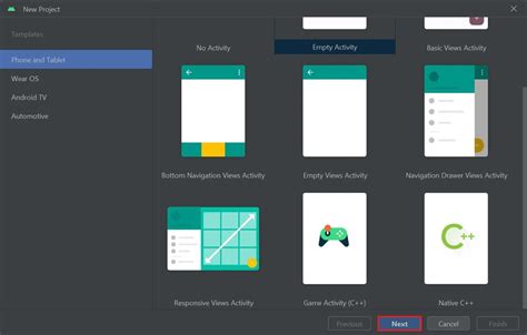 Шаг 3: Создание проекта в Android Studio