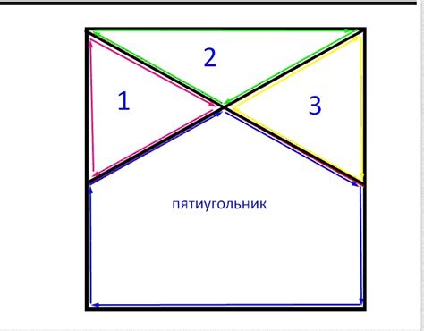 Шаг 4: Результат - три треугольника из пяти линий