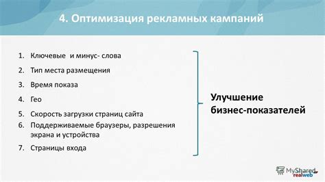 Шаг 5: Создание и оптимизация рекламных кампаний