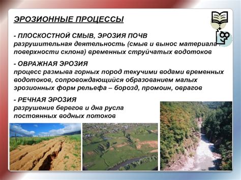 Эрозионные процессы и рельефный рост