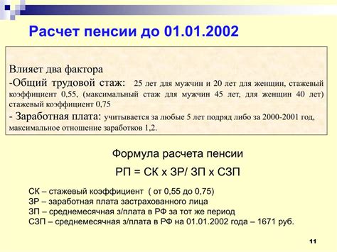 Этапы расчета пенсии по коэффициенту