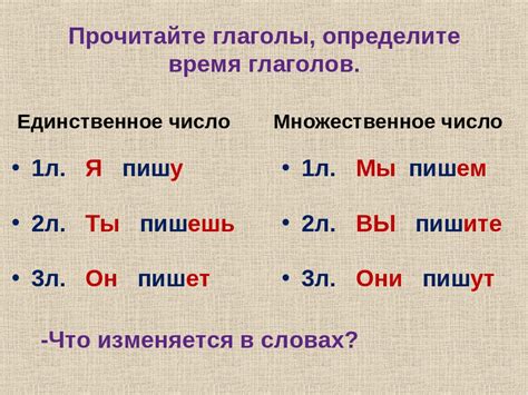  Измените окончание для третьего лица единственного числа 