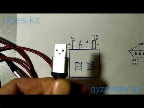  Использование мультиметра для определения полюсов USB-провода 