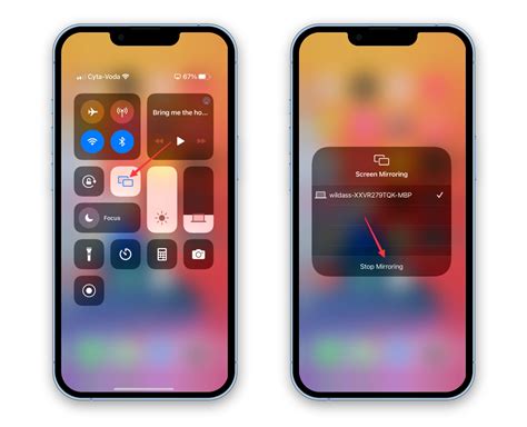 4. Включите функцию screen mirroring на iPhone